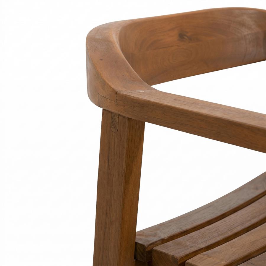 Sedia in legno di acacia oliata da giardino con braccioli - Ischia