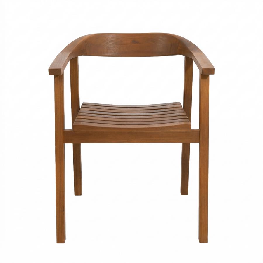 Sedia in legno di acacia oliata da giardino con braccioli - Ischia