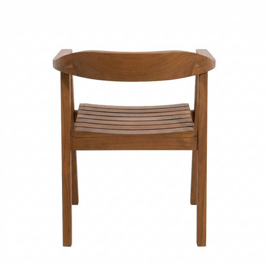 Sedia in legno di acacia oliata da giardino con braccioli - Ischia