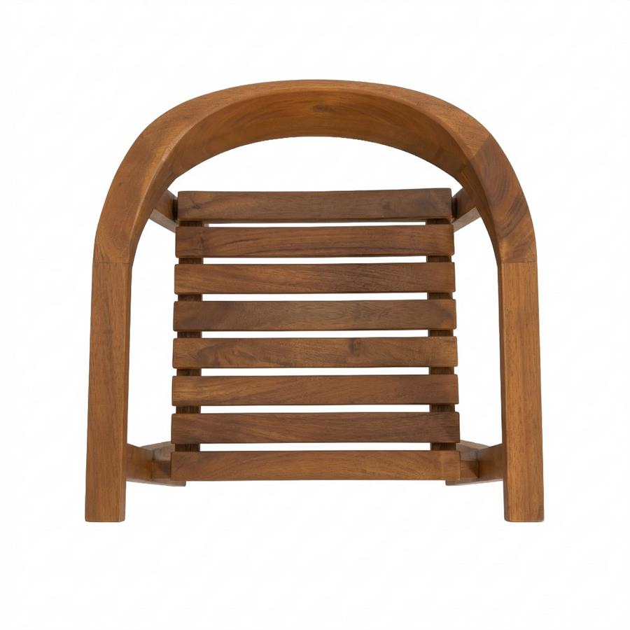 Sedia in legno di acacia oliata da giardino con braccioli - Ischia