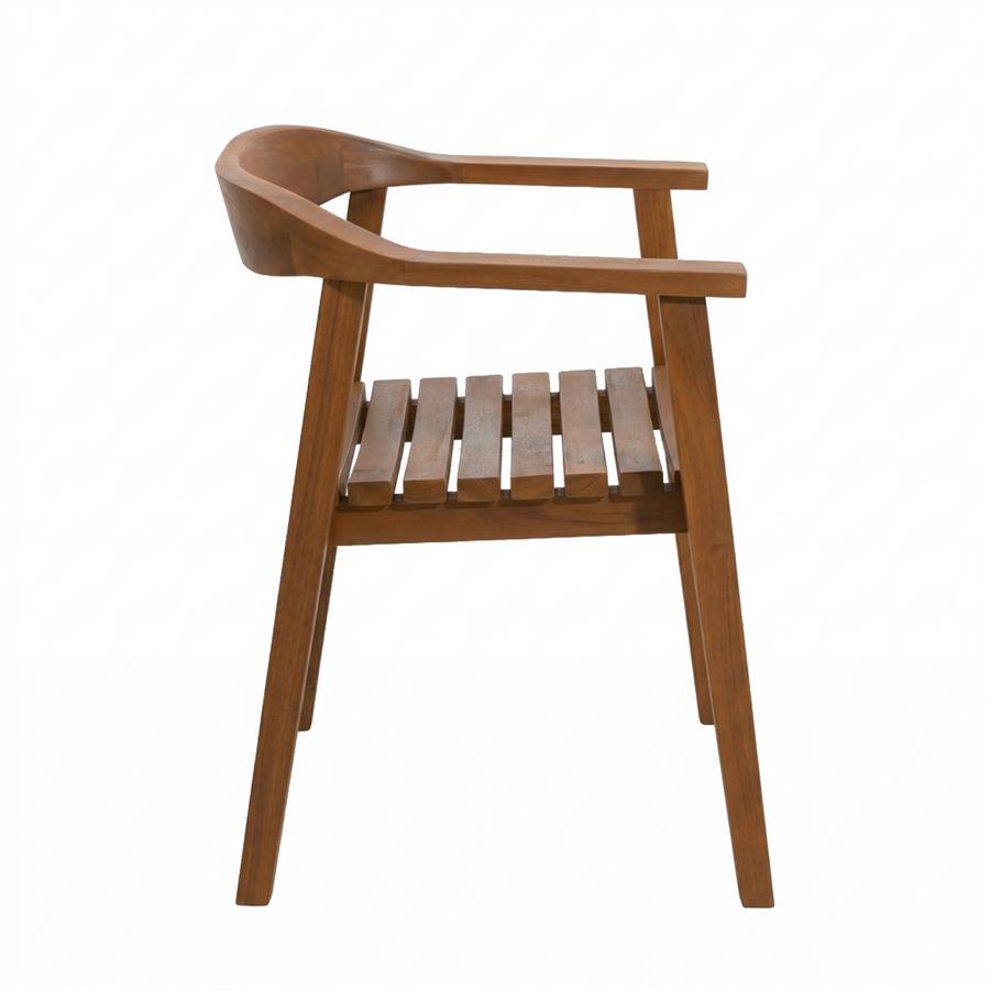 Sedia in legno di acacia oliata da giardino con braccioli - Ischia