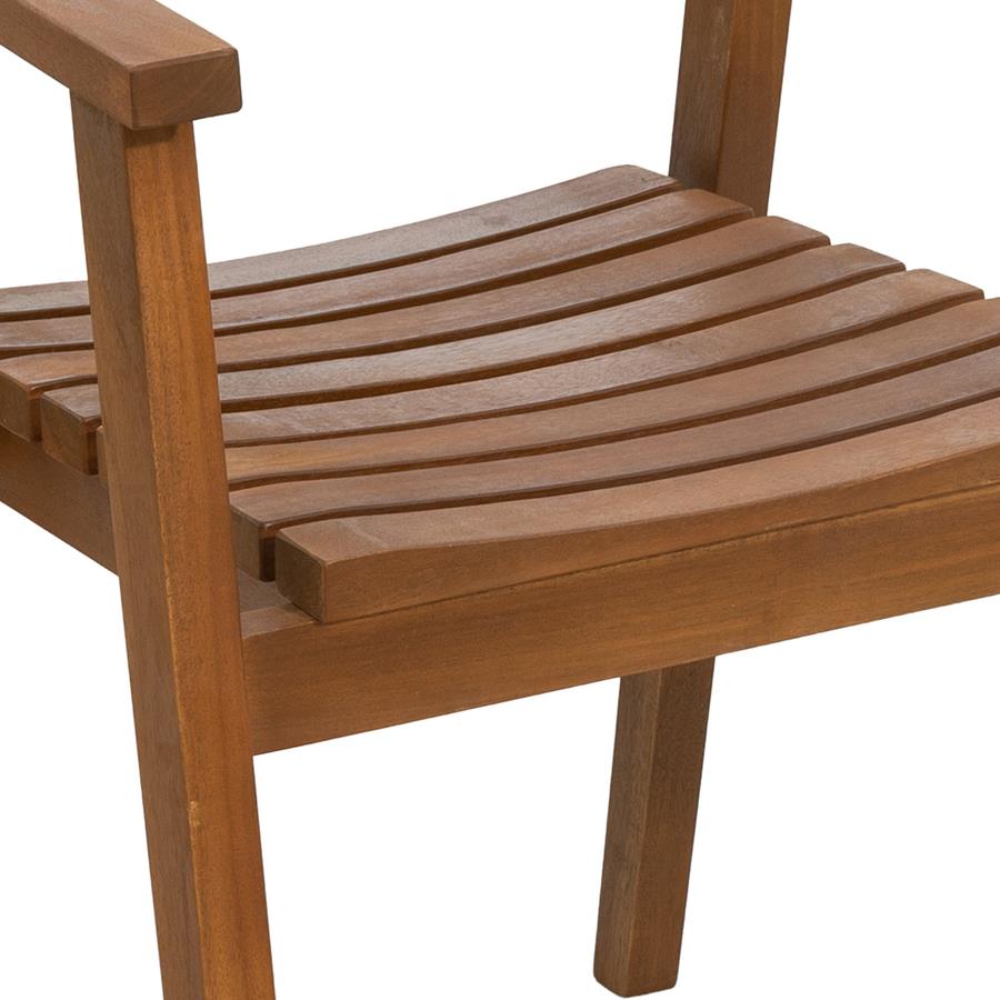 Sedia in legno di acacia oliata da giardino con braccioli - Ischia