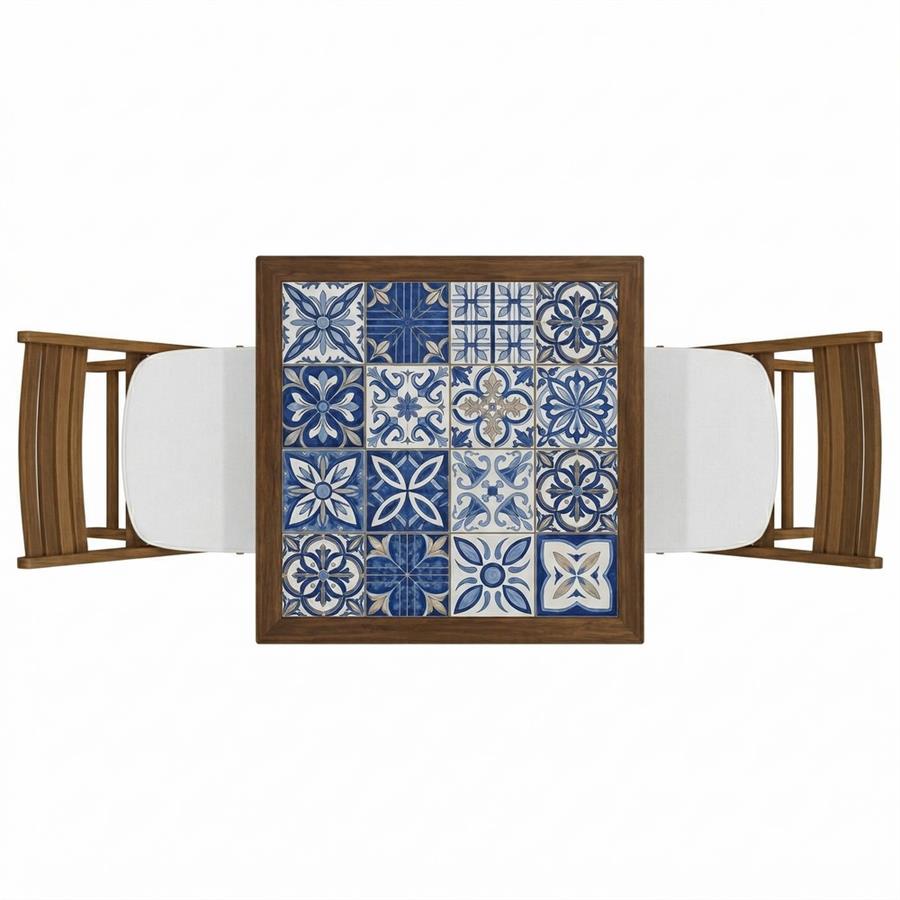 Set tavolo e sedie pieghevoli in legno di acacia con cuscini ecru - Procida