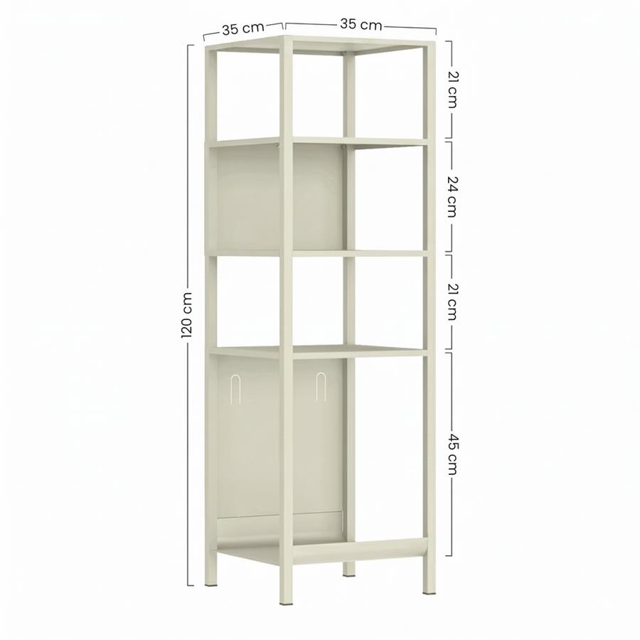 Colonna metallica 5 ripiani avorio 35x35x120 cm - Pop