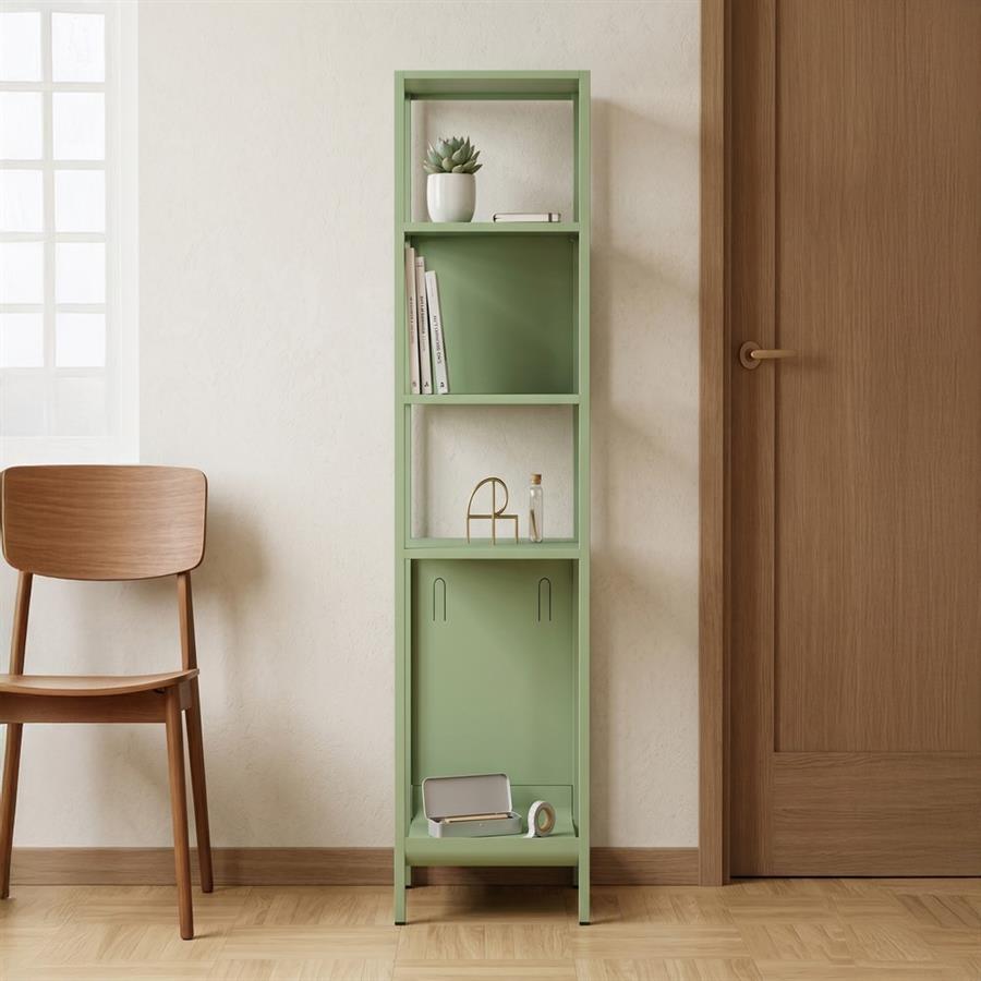 Colonna metallica 5 ripiani salvia 35x35x120 cm - Pop