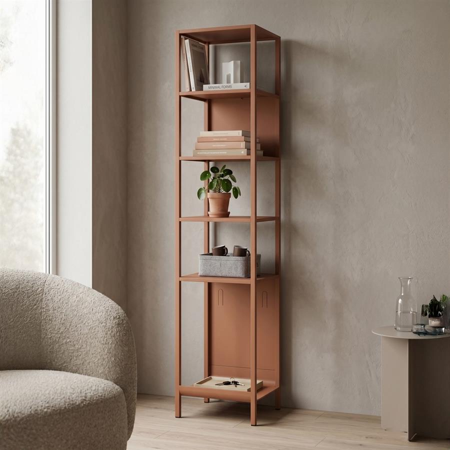 Colonna metallica 6 ripiani mattone 35x35x150 cm - Pop