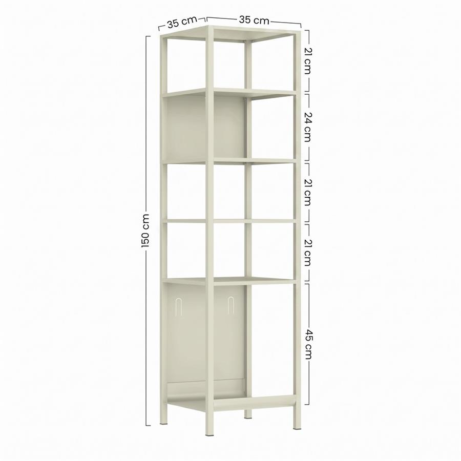 Colonna metallica 6 ripiani avorio 35x35x150 cm - Pop