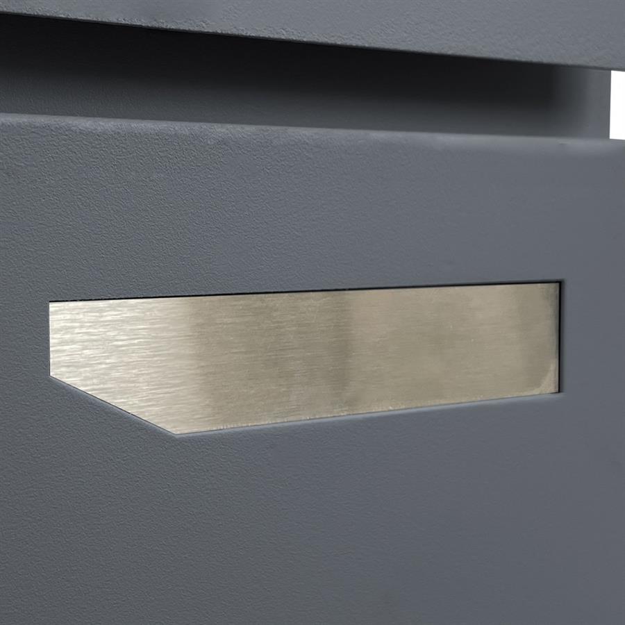 Cassetta postale antracite in acciaio zincato 37x35,5 cm con serratura - Will