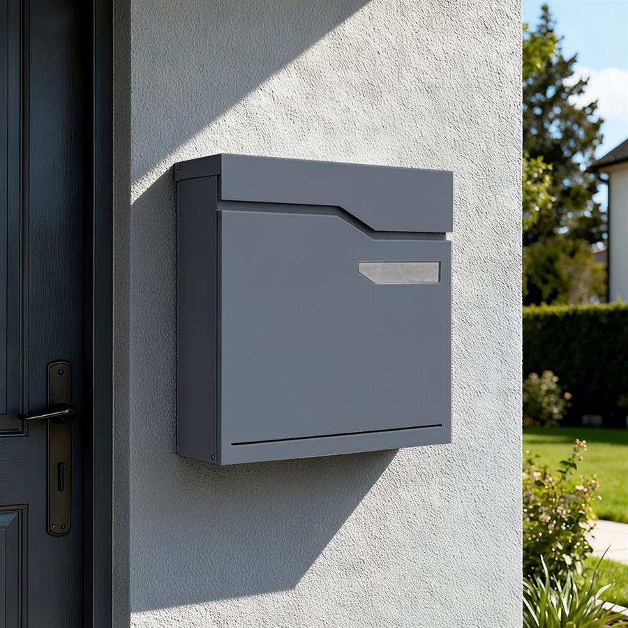 Cassetta postale antracite in acciaio zincato 37x35,5 cm con serratura - Will