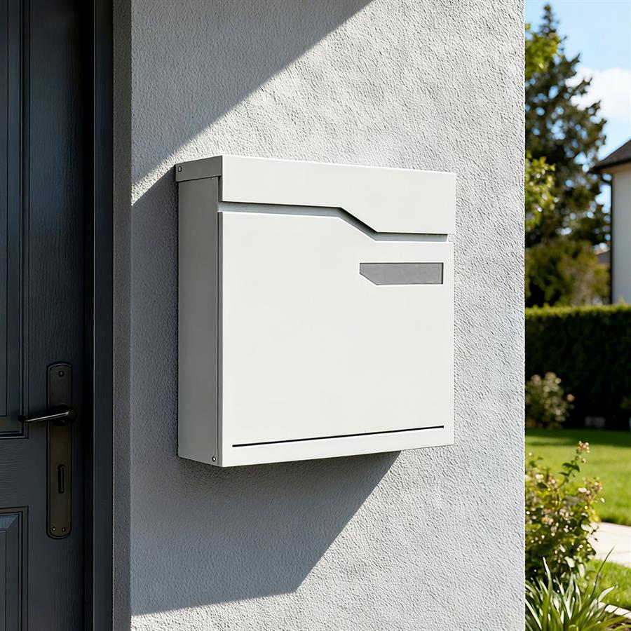 Cassetta postale bianca in acciaio zincato 37x35,5 cm con serratura - Will