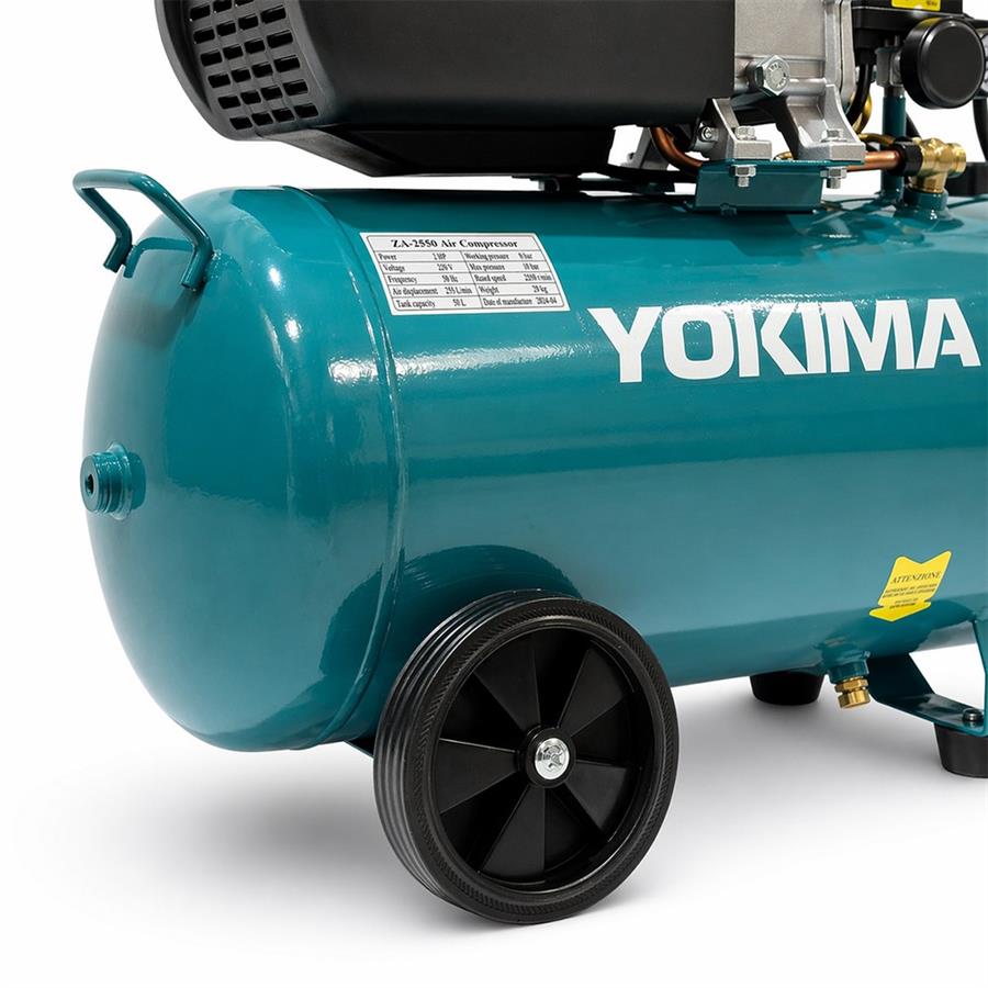 Compressore aria 50 Litri 2,5HP 220V portata 185L/min - Yokima