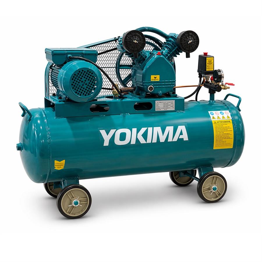 Compressore aria 100L doppio cilindro 8 bar 2HP - Yokima