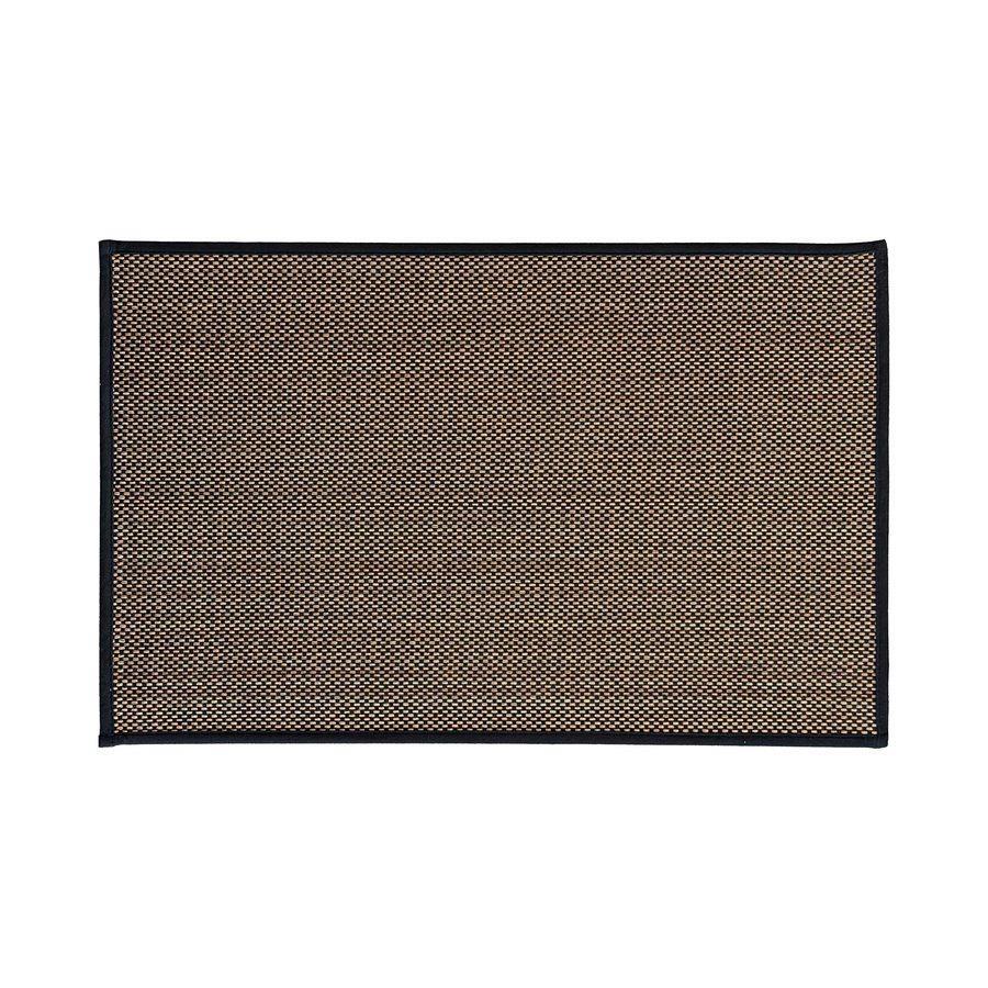Tappeto nero antiscivolo effetto lino intrecciato 50x80 cm