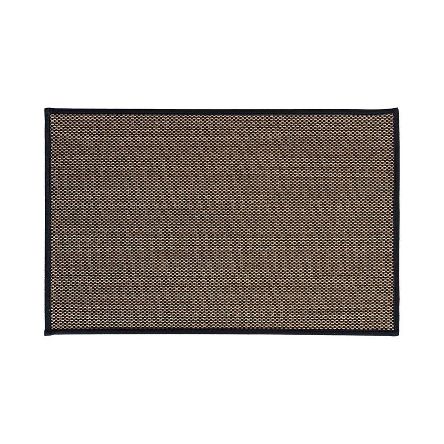Tappeto nero antiscivolo effetto lino intrecciato 50x80 cm