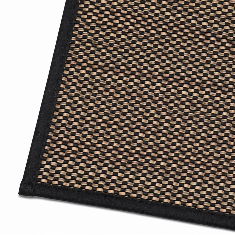 Tappeto nero antiscivolo effetto lino intrecciato 50x80 cm
