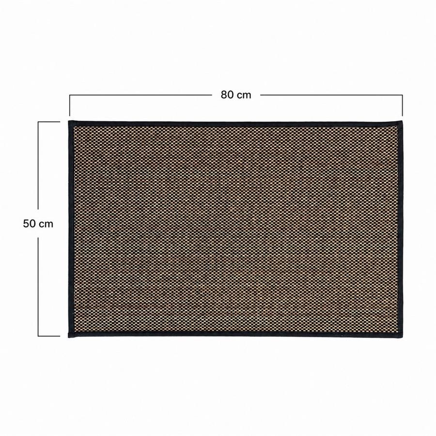 Tappeto nero antiscivolo effetto lino intrecciato 50x80 cm