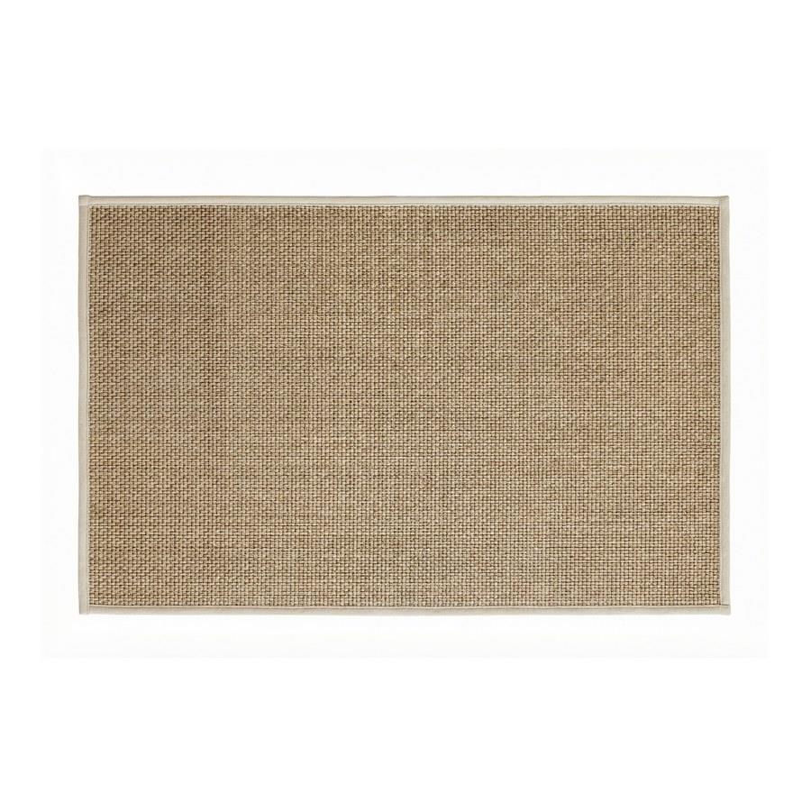 Tappeto beige antiscivolo 50x80 cm effetto lino intrecciato