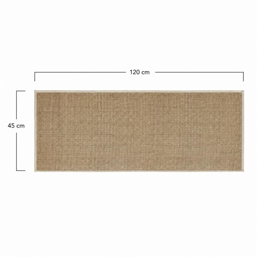 Passatoia beige antiscivolo 45x120 cm effetto lino per cucina