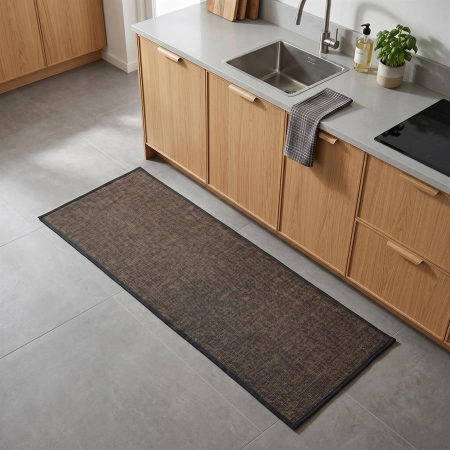 Passatoia marrone antiscivolo 50x120 cm per cucina e corridoio