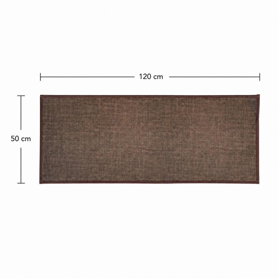 Passatoia marrone antiscivolo 50x120 cm per cucina e corridoio