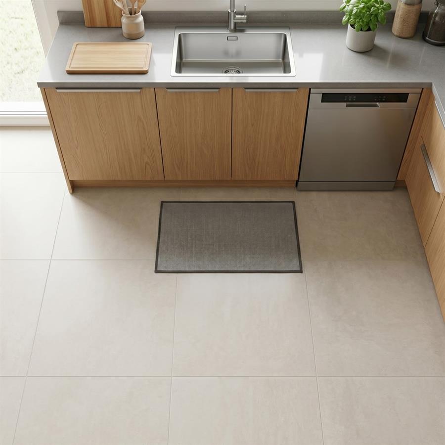 Tappeto moderno 50x80 cm grigio antiscivolo per cucina e bagno