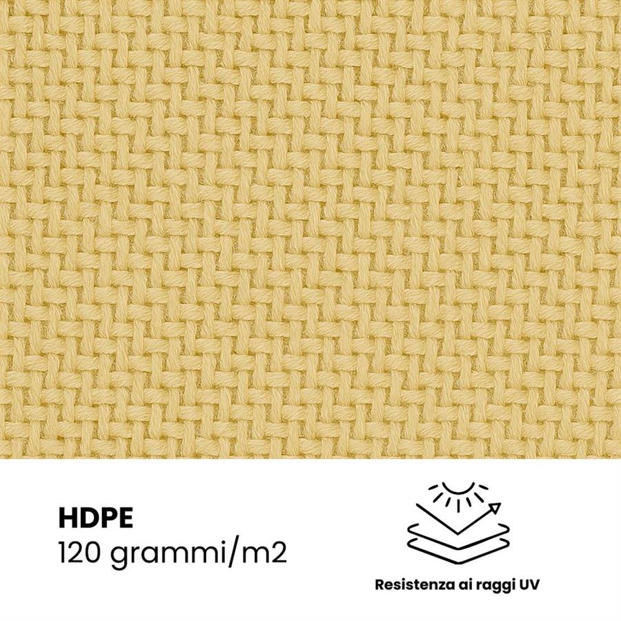 Rete ombreggiante beige HDPE 1x15 m 120 g/m² per recinzioni