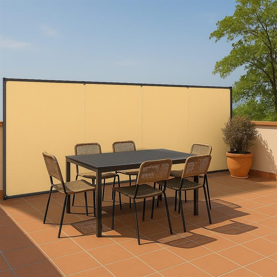 Rete ombreggiante beige HDPE 1x15 m 120 g/m² per recinzioni