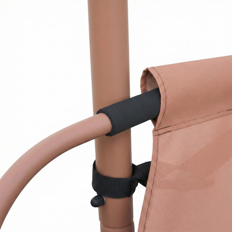 Poltrona sospesa da giardino mocha struttura in acciaio con cuscino beige - Essentia