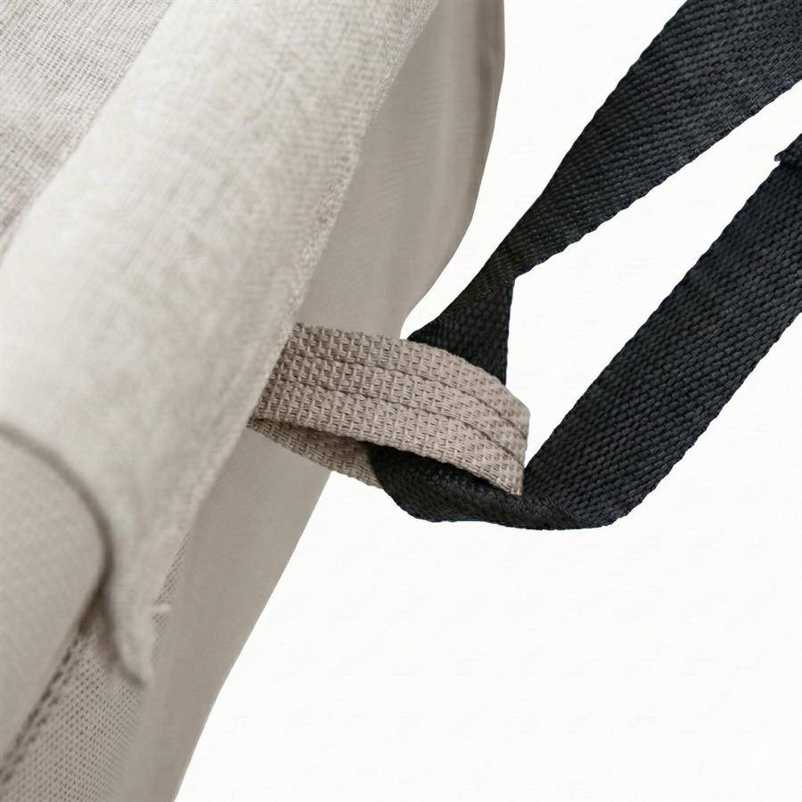 Poltrona sospesa struttura in acciaio bianco con cuscino beige - Essentia