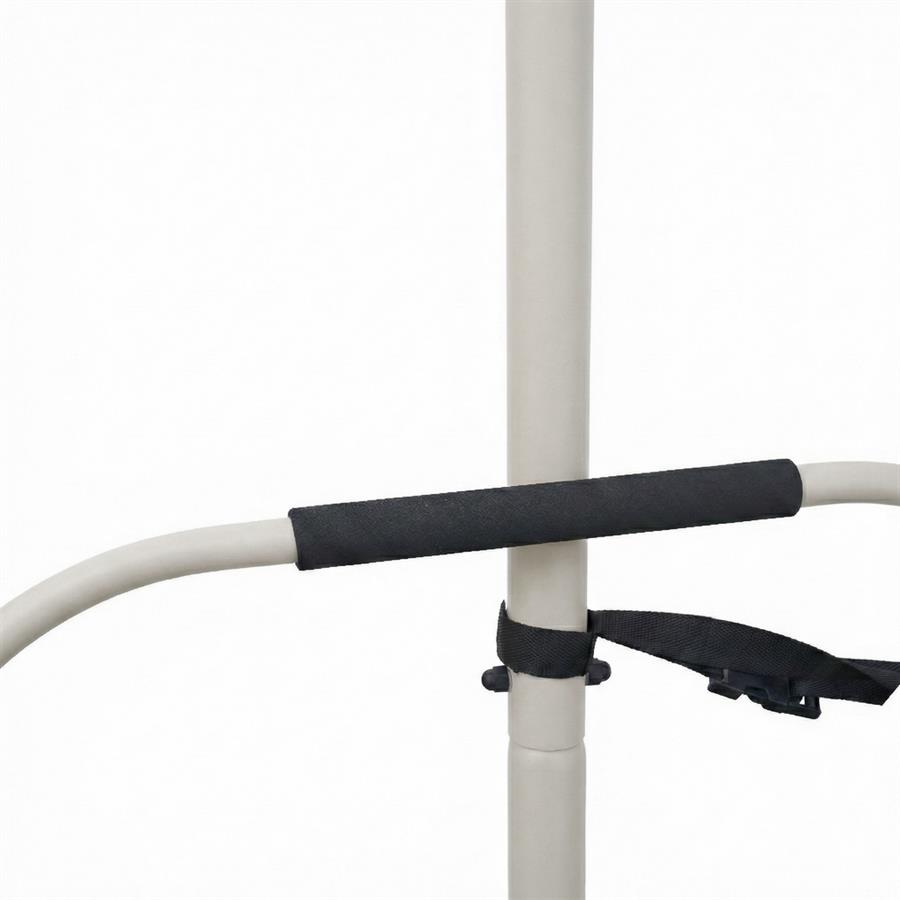 Poltrona sospesa struttura in acciaio bianco con cuscino beige - Essentia