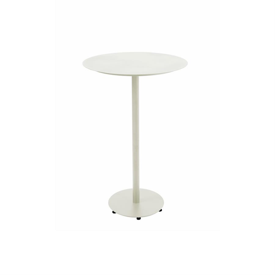 Tavolo alto da esterno bianco latte in alluminio 70x70 cm - Satori