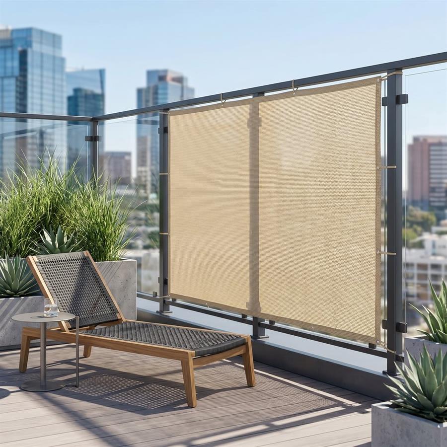 Rete ombreggiante beige HDPE 1x15 m 120 g/m² per recinzioni