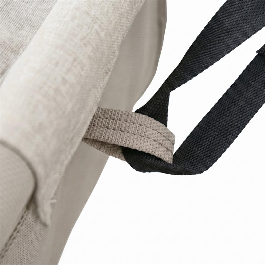 Poltrona sospesa struttura in acciaio bianco con cuscino beige - Essentia