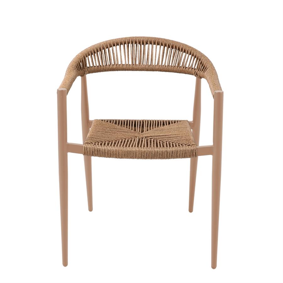Set 2 sedie da pranzo outdoor in alluminio e polyrattan natural - Satori