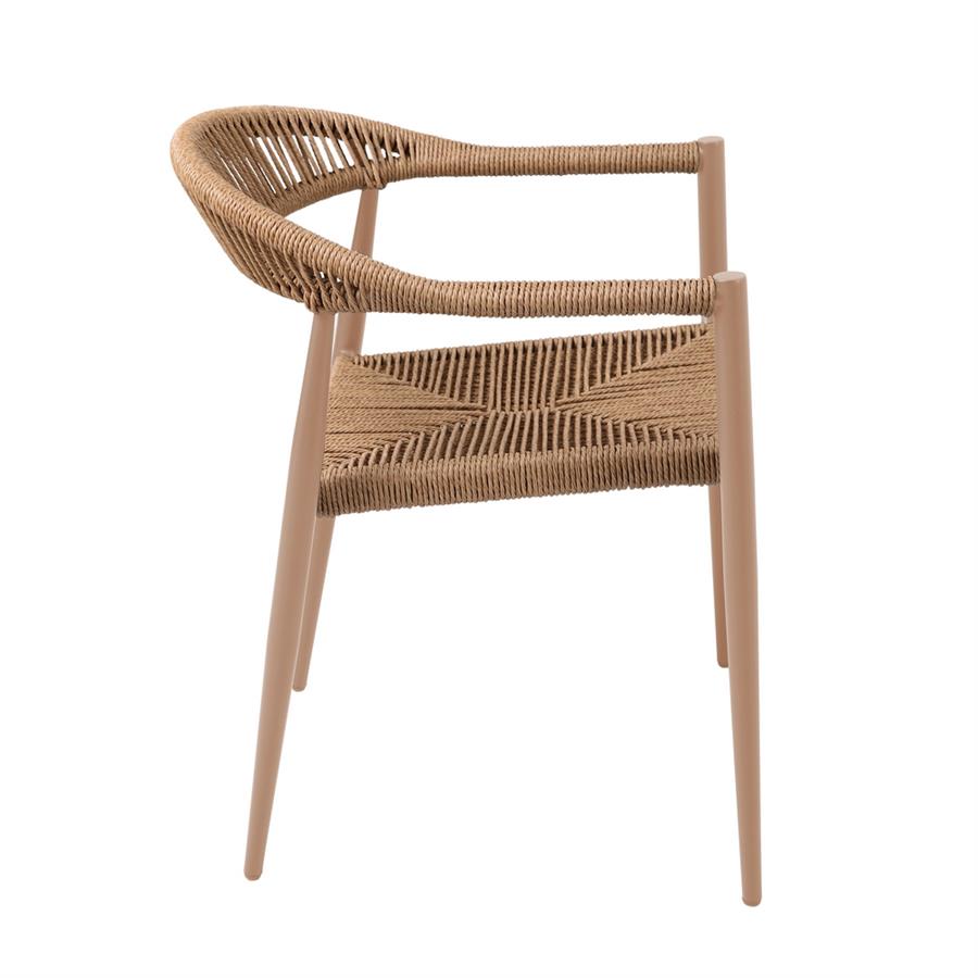 Set 2 sedie da pranzo outdoor in alluminio e polyrattan natural - Satori