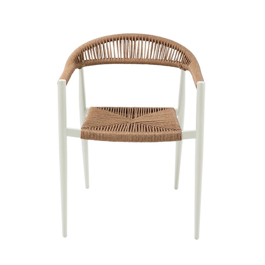 Set 2 sedie da esterno bianche in alluminio e polyrattan - Satori