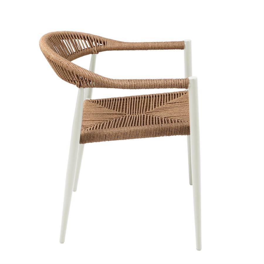 Set 2 sedie da esterno bianche in alluminio e polyrattan - Satori