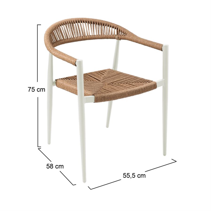 Set 2 sedie da esterno bianche in alluminio e polyrattan - Satori