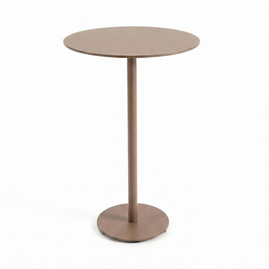 Tavolo bar da esterno mocha mousse in alluminio 70x70 cm - Satori