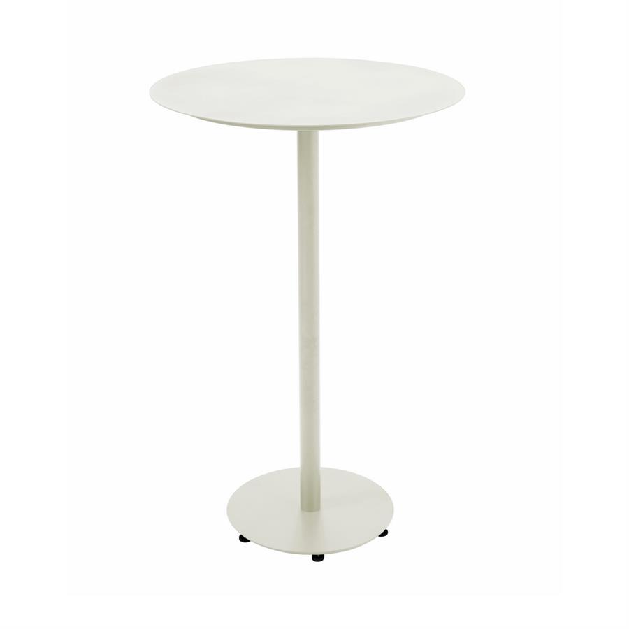 Tavolo alto da esterno bianco latte in alluminio 70x70 cm - Satori