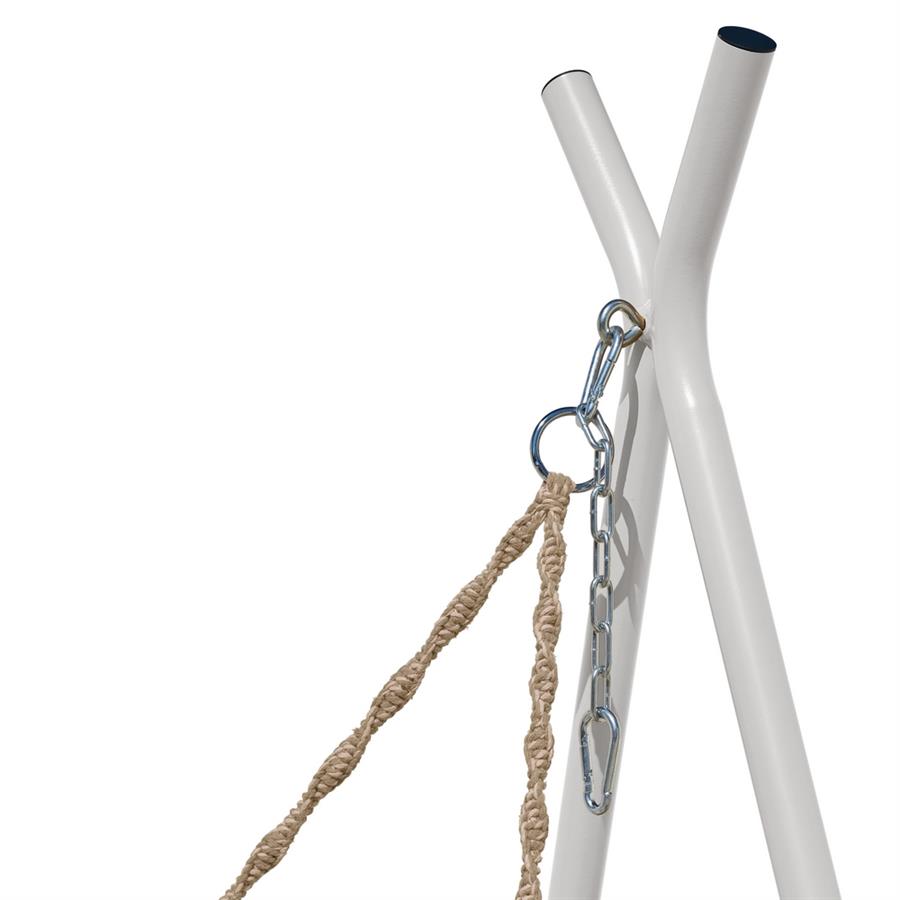 Dondolo 2 posti telaio acciaio bianco con cuscino 170x110x175 cm - Satori