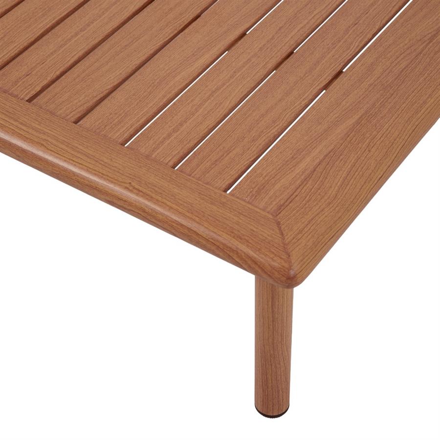 Salotto da giardino 5 posti in alluminio effetto legno - Nayara