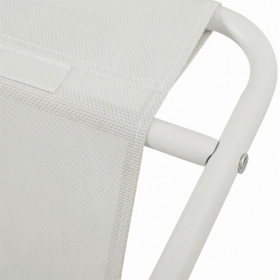 Salotto da giardino 4 posti bianco latte in acciaio - Essentia