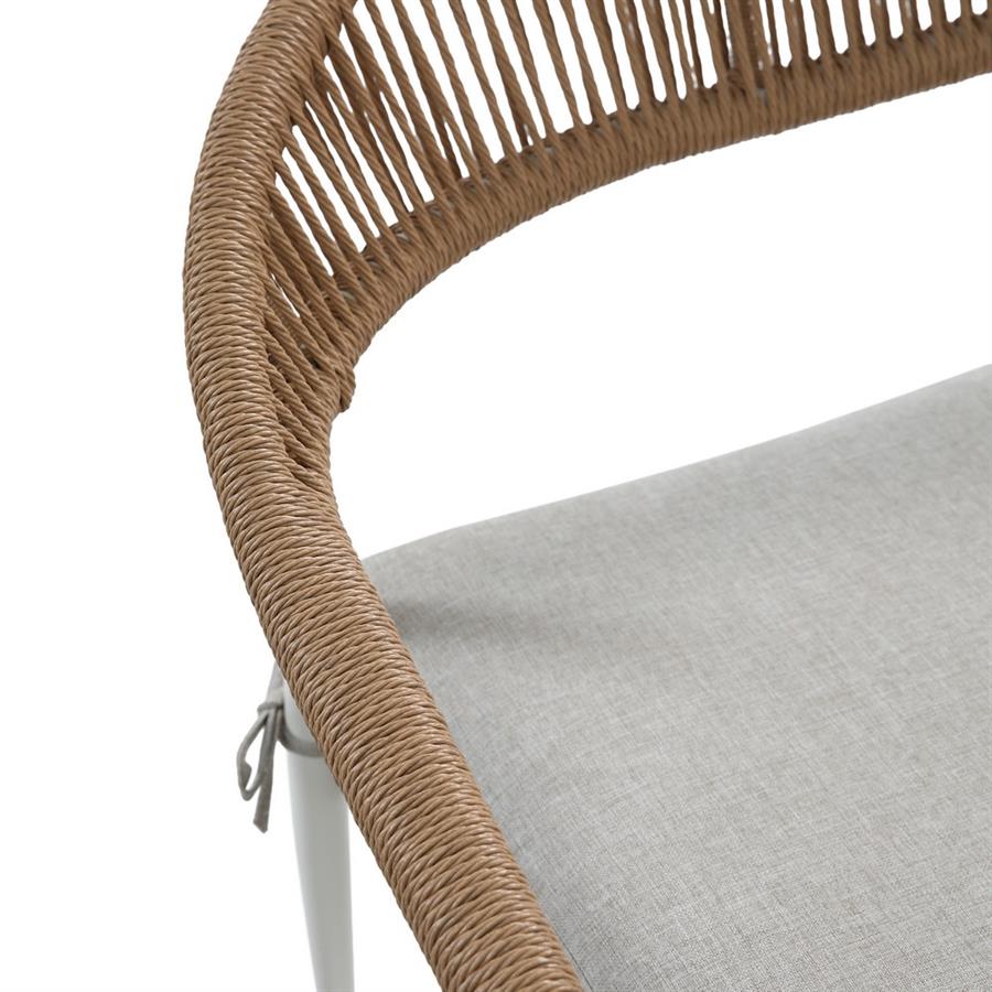 Salotto da giardino 4 posti bianco in alluminio e polyrattan -Satori