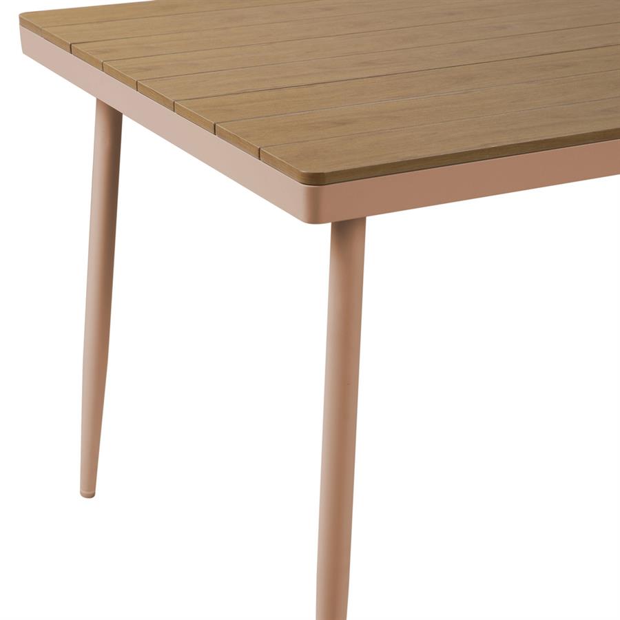 Tavolo da giardino in alluminio e polywood natural 160x90cm - Satori