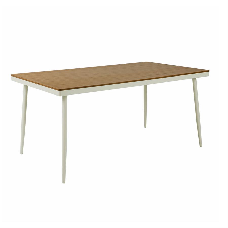 Tavolo da giardino in alluminio bianco e polywood 160x90cm - Satori