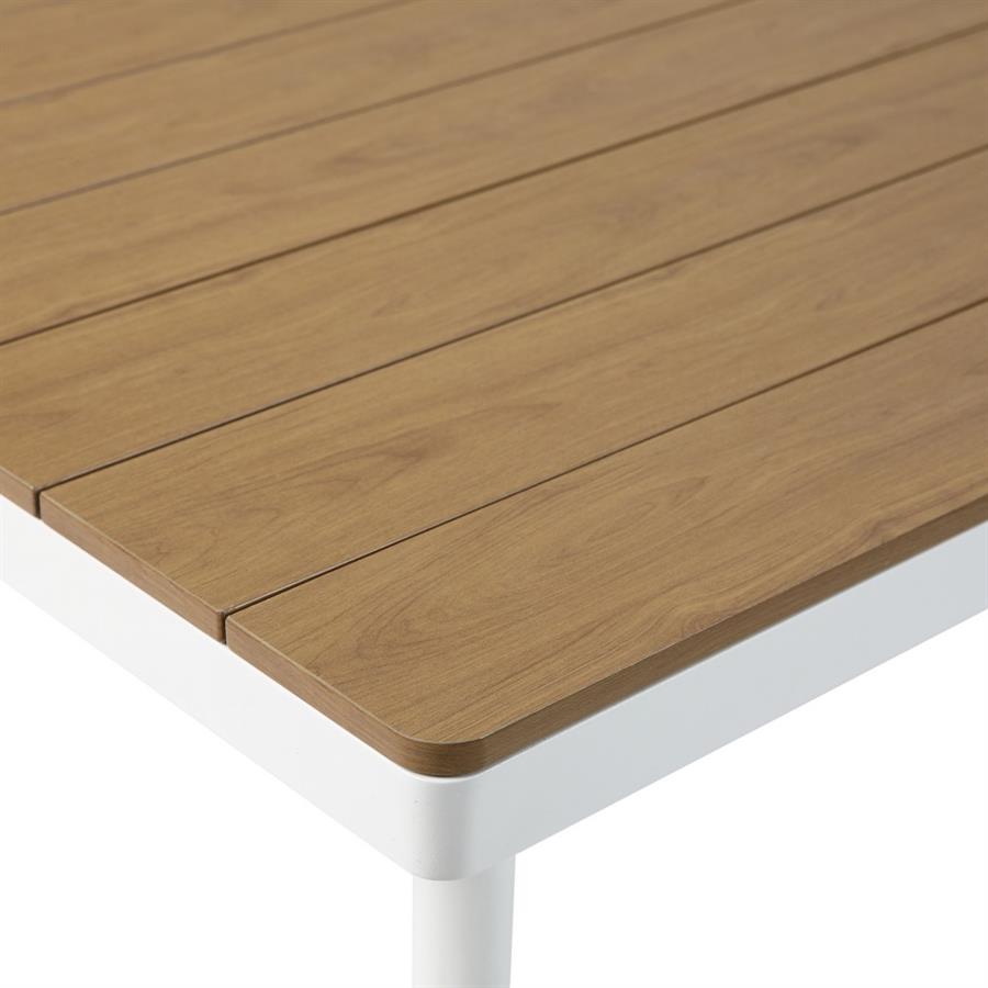 Tavolo da giardino in alluminio bianco e polywood 160x90cm - Satori