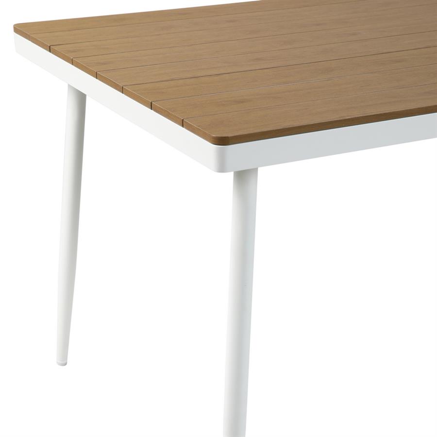 Tavolo da giardino in alluminio bianco e polywood 160x90cm - Satori
