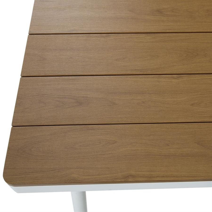 Tavolo da giardino in alluminio bianco e polywood 160x90cm - Satori