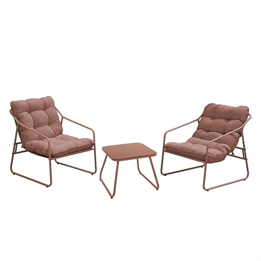 Set da giardino 2 posti in acciaio mocha mousse - Essentia